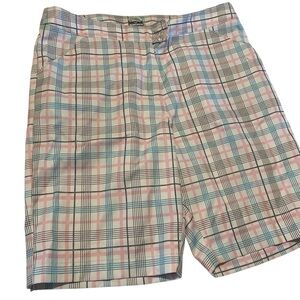 Callaway Size 8 woman's Plaid Bermuda Shorts Sporty Golf Active Pastel Plaid